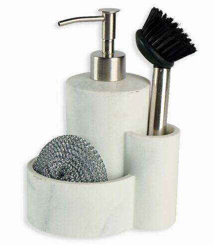 Distributeur de savon avec brosse et éponge