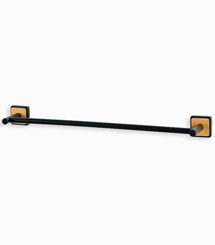 Porte-serviettes Porte-serviettes métal noir et bambou