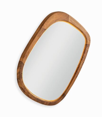 Miroir teck recyclé ELIAS avec LED
