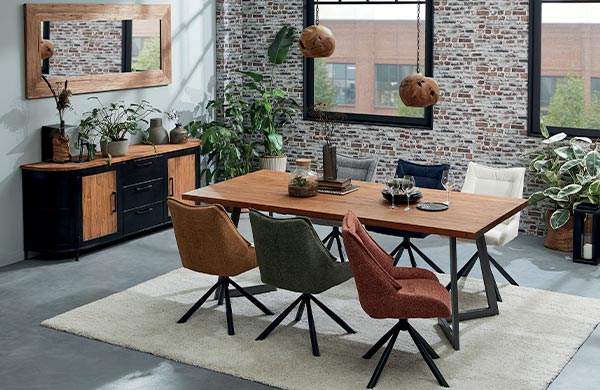 Table HEPBURN en teck massif
