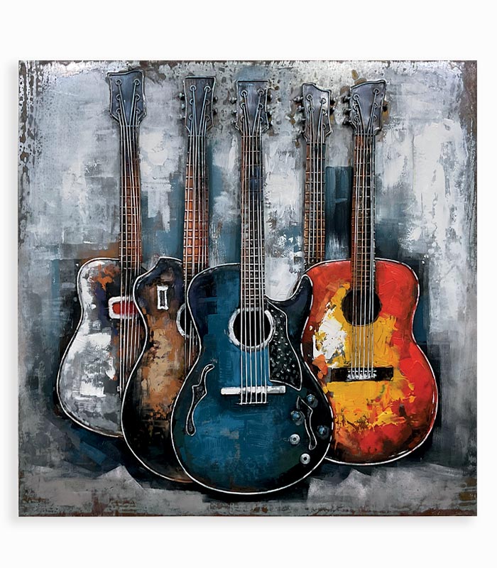 Tableau métal 5 GUITARES SÈCHES Tableau métal 5 GUITARES SÈCHES