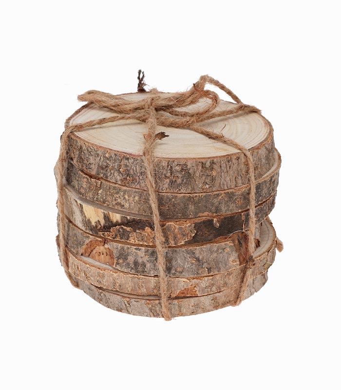 Dessous de verre bois Dessous de verre rondelle de bois avec écorce