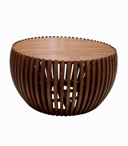 Table basse ronde en teck