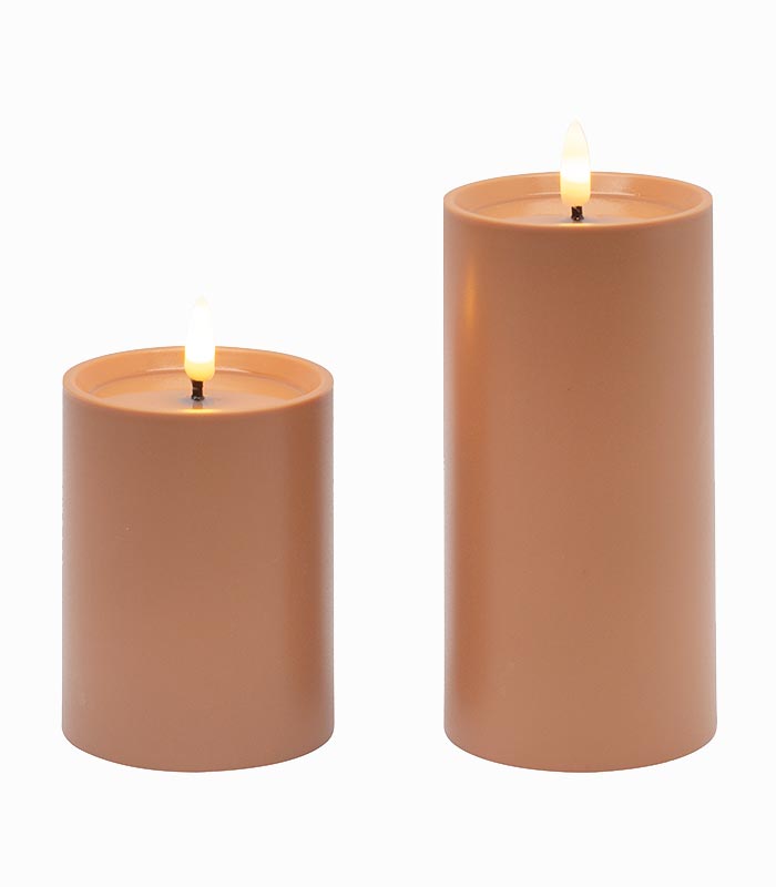 Bougie LED cylindrique plastique terracotta / Set de 2 Bougie LED cylindrique plastique terracotta / Set de 2