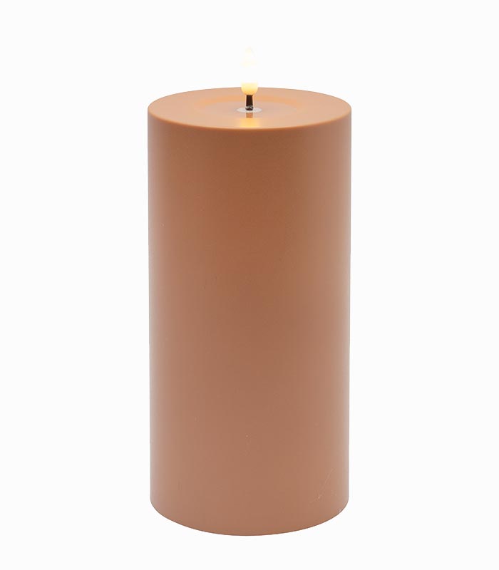 Bougie LED cylindrique plastique terracotta H 20 cm Bougie LED cylindrique plastique terracotta H 20 cm
