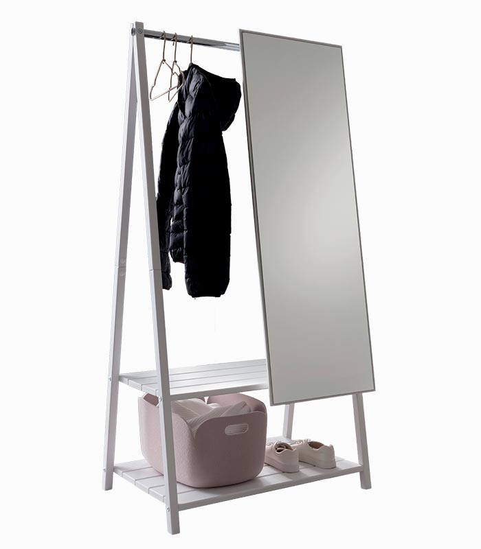 Vestiaire IPSO Vestiaire en bois blanc avec miroir