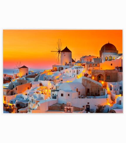 Tableau toile GRECE COUCHER DE SOLEIL