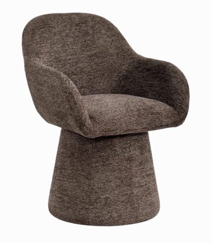 Fauteuil tournant WAGGA tissu chocolat
