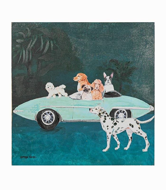Tableau toile fait main Balade canine Tableau toile fait main Balade canine