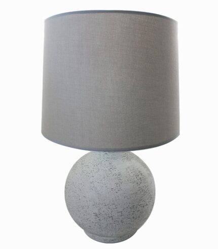 Lampe céramique gris clair abat-jour tissu