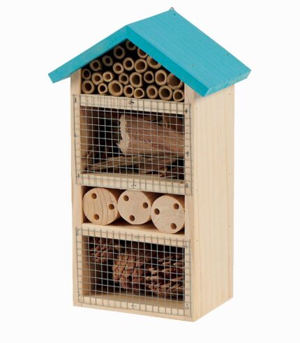 Maison à insectes toit bleu