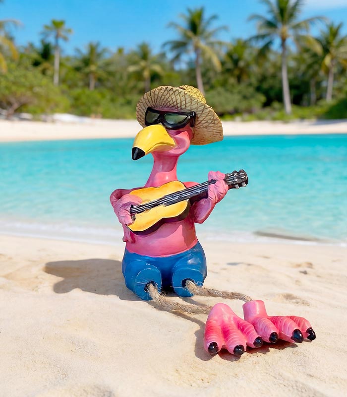Flamant rose SOLAL Flamant rose SOLAL avec guitare