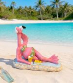 Flamant rose bronzant