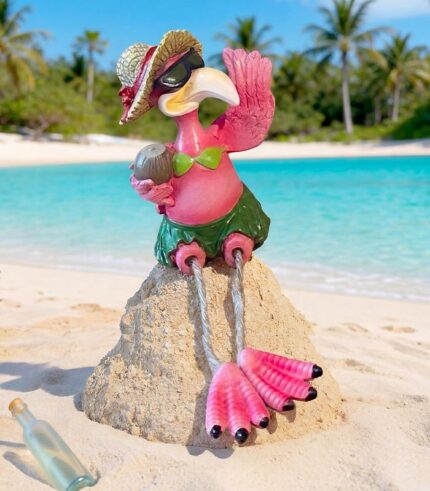 Flamant rose en maillot de bain