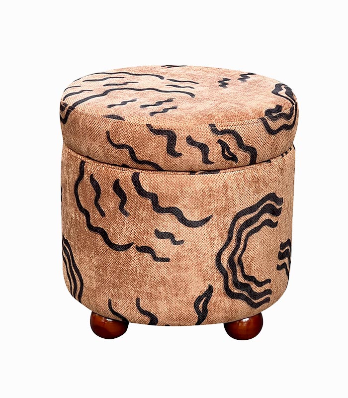 Pouf coffre MALAWI au coloris ethnique