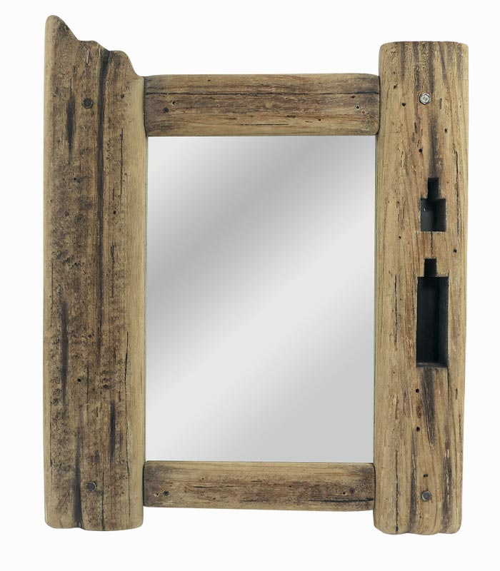 Miroir cadre en bois recyclé Miroir cadre en bois recyclé