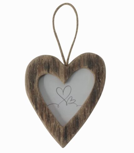Cadre-photo cœur en bois