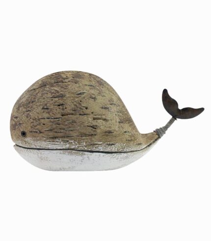 Baleine en bois nageoire métal
