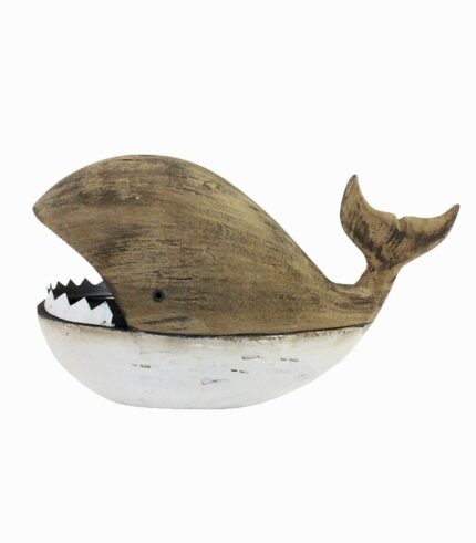 Baleine en bois gueule ouverte