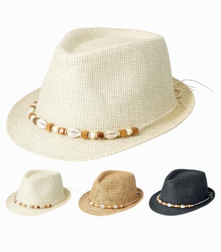 Chapeau d'été avec coquillages