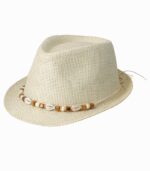 Chapeau d'été blanc avec coquillages