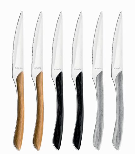 6 Couteaux à steak panachés