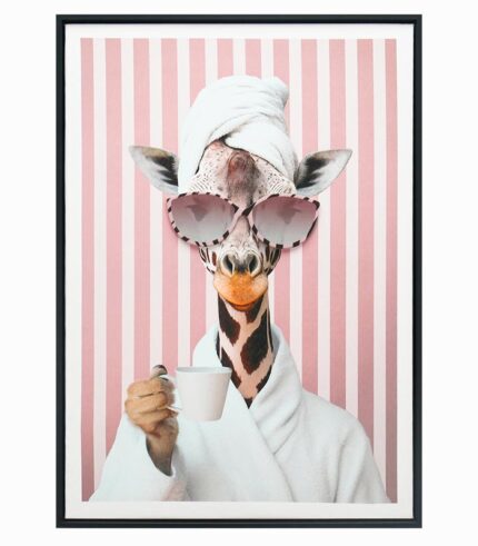 Tableau toile GIRAFE CAFÉ
