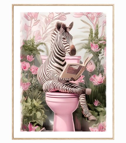 Tableau toile ZÈBRE TOILETTE