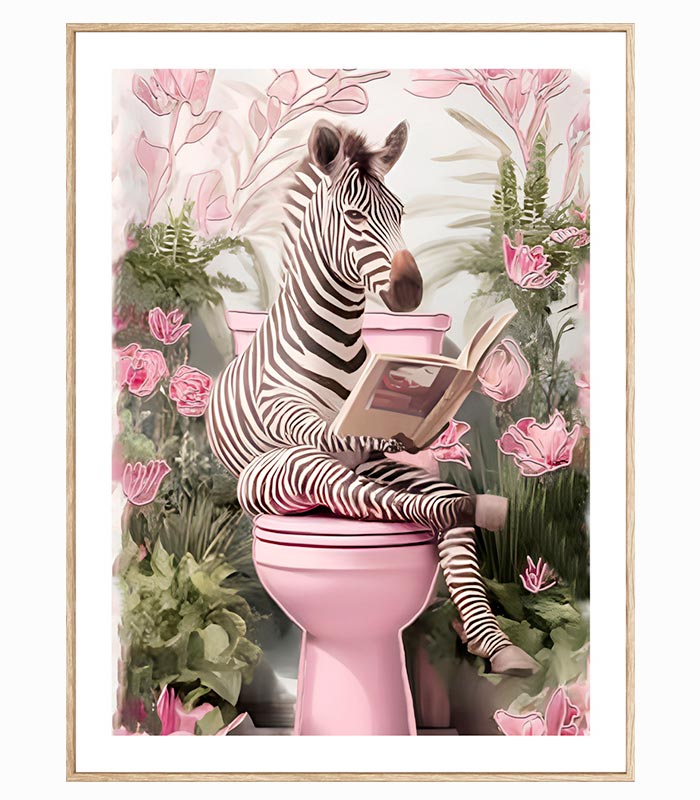 Tableau toile ZÈBRE TOILETTE Tableau toile ZÈBRE TOILETTE