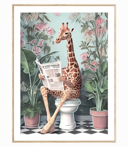 Tableau toile GIRAFE TOILETTE