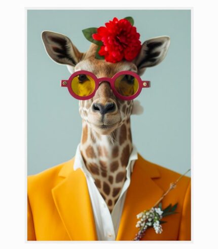 Tableau toile GIRAFE EN TAILLEUR