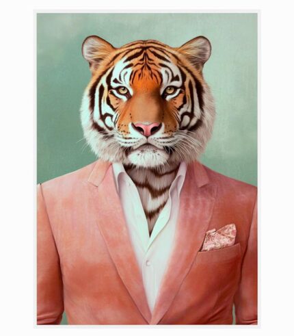 Tableau toile TIGRE EN COSTUME