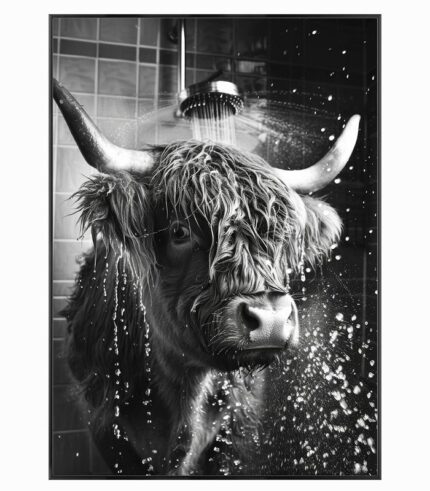 Tableau toile YACK À LA DOUCHE