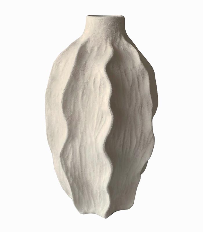 Vase blanc en terre cuite COURGE Vase blanc en terre cuite COURGE