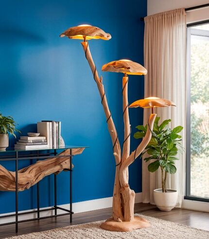 Lampadaire racines de teck MAKIAN