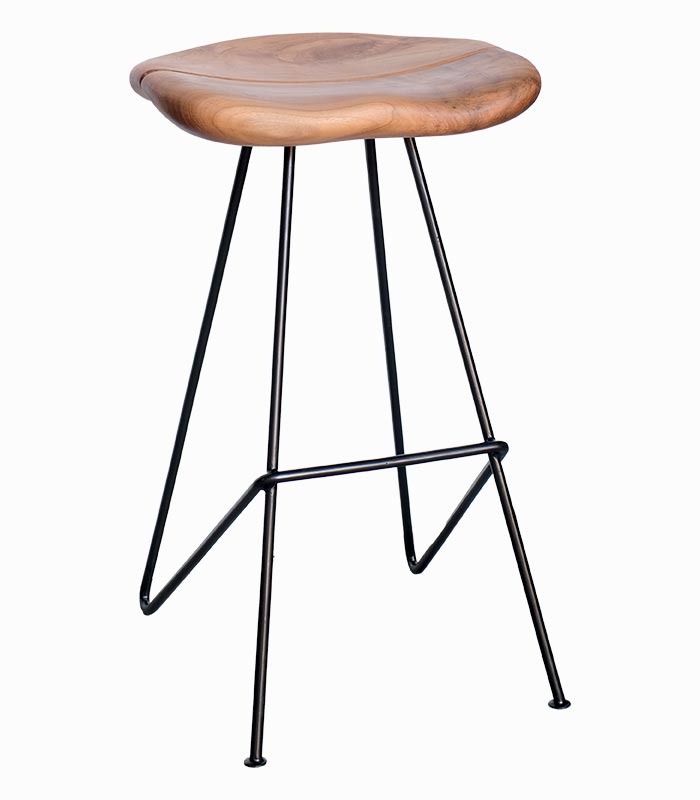 Chaise haute métal et teck BUTON Chaise haute métal et teck BUTON
